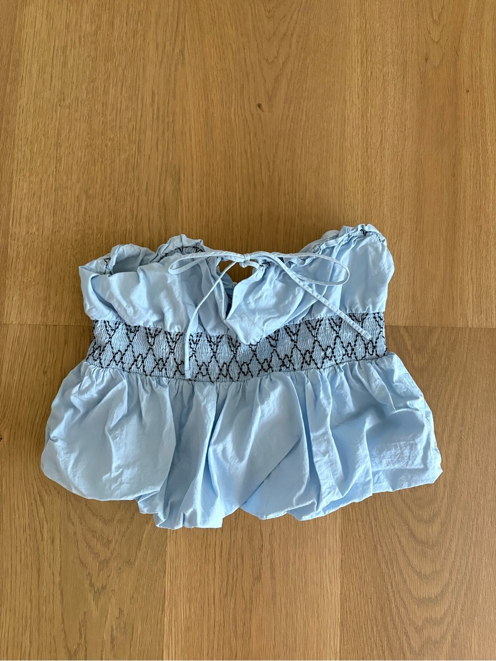 Zara Light Blue Tube Crop Top